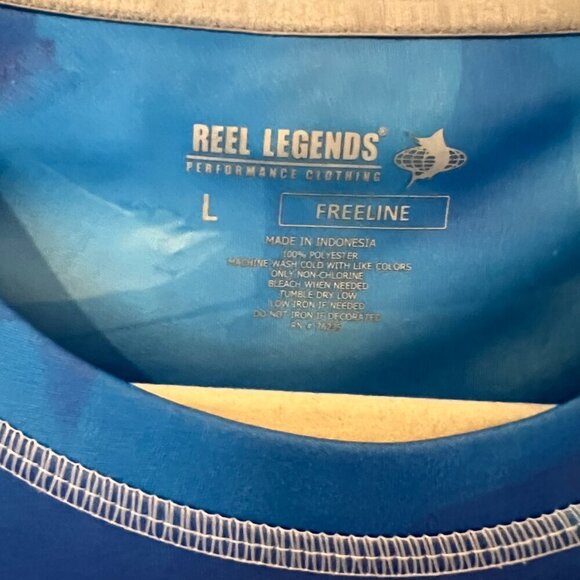 Reel Legends Freeline, Performance Blue Manta Ray print, Size Large - Picture 4 of 5
